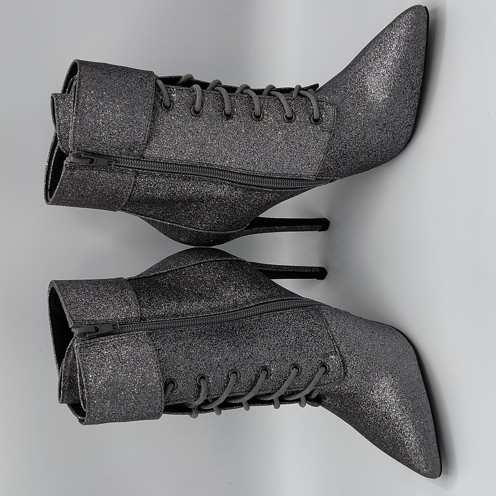 Silver Sparkle High Heel Boots - Picture 5 of 5